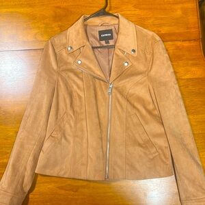 Beige Suede Jacket - Express